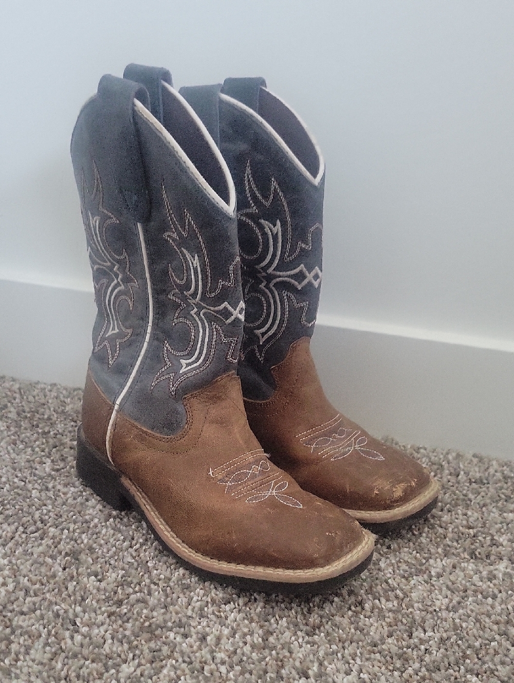 Cowboy Legend Brown Leather & Embroidered Western Cowboy Boots Toddler Size 11